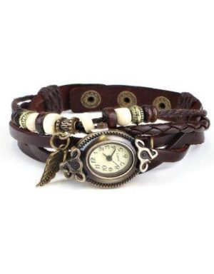 Reloj Trenzado de cuero Vintage para Damas