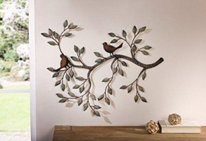 Metálica Decoración de Pared "rama con pájaros"