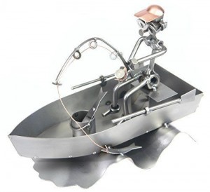 Figura de Metal de Pescador- Regalo para Pescadores